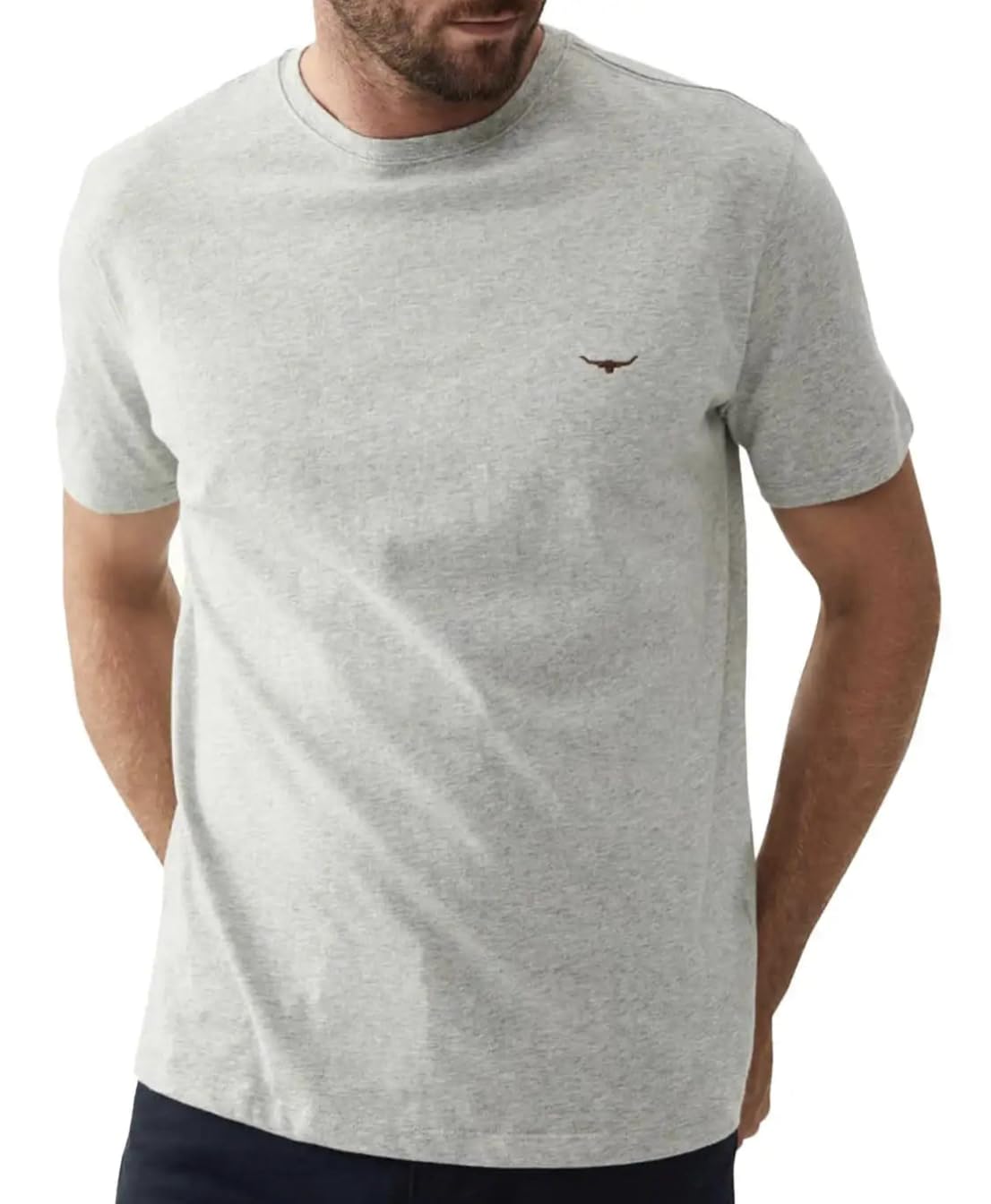 Rm Williams Men's Grey/Chestnut Parson T-Shirt (Uk, Alpha,, Regular, Regular, ) Large
