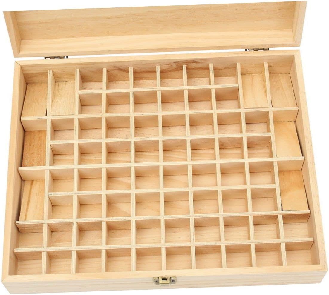 Essential Oils Rack Organizer Essential Oil Storage Bag 72 Holes Wooden Case