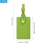 PATIKIL Luggage Tags for Suitcases, 2 Pack PU Leather Baggage Tags Privacy Protection Luggage Identifier Travel Bags Label Travel Accessories, Green