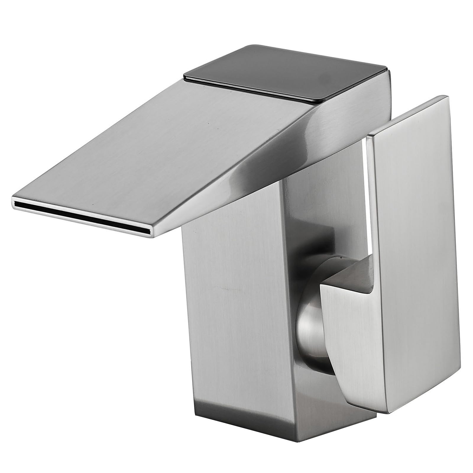 Mitigeur cascade brossé avec affichage digital de température pour lavabo