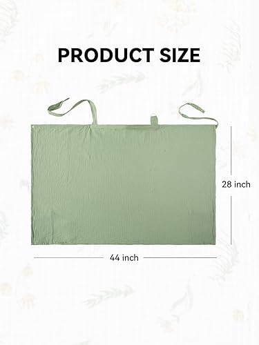 Miniatura 7 de TILLYOU Funda de lactancia de muselina para lactancia materna, 100% algodón transpirable con cuello de arco para mujer, color verde