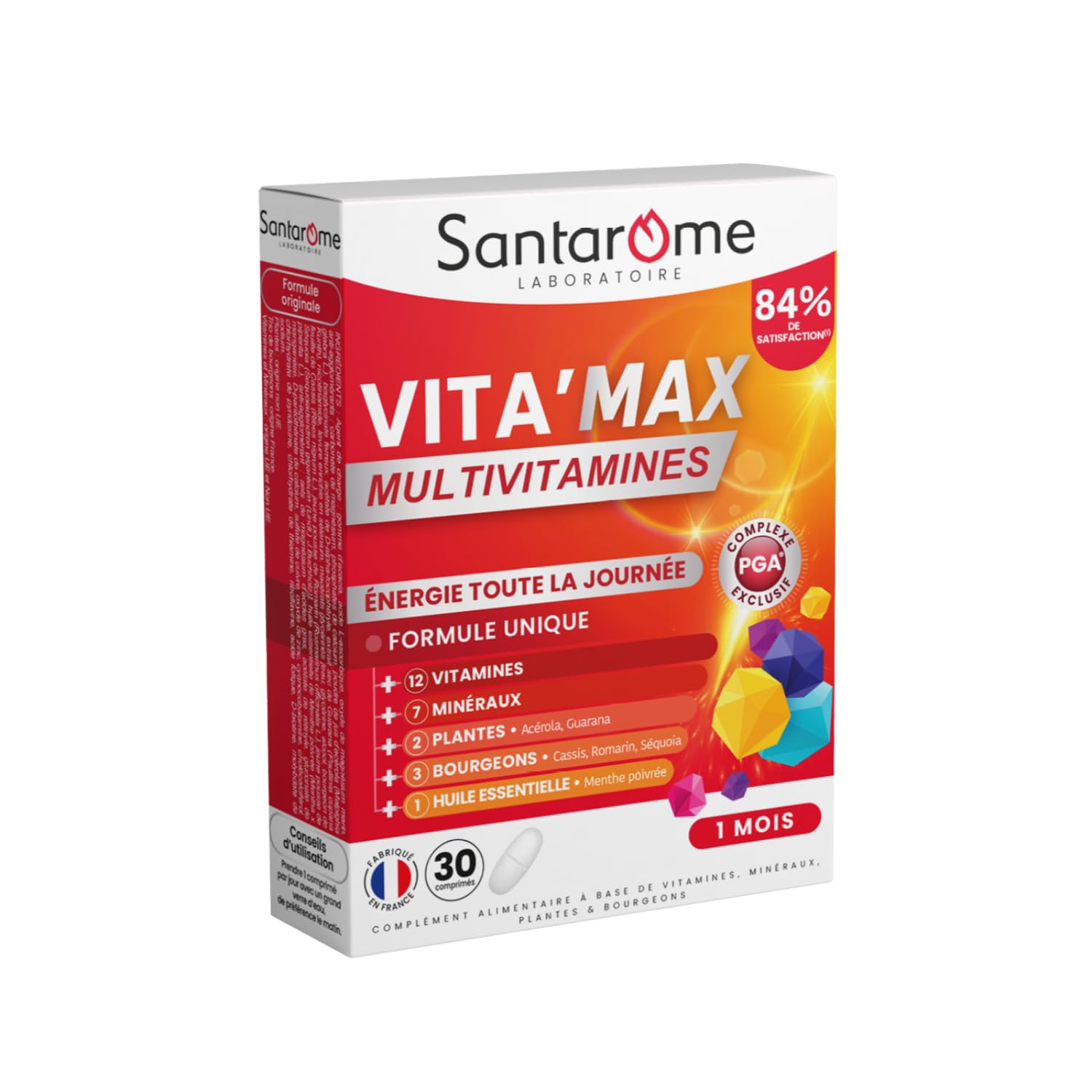 Santarome Vita'Max Multivitamines Adultes - Énergie - 30 Comprimés - France