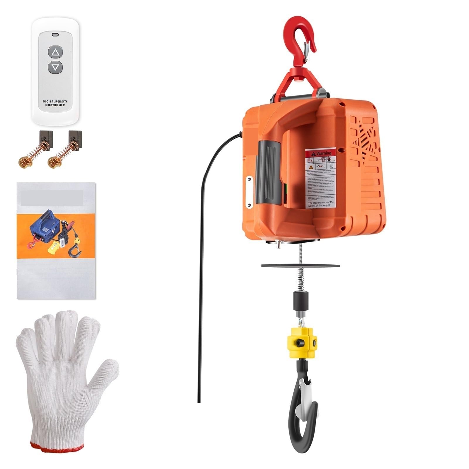 MYUYEE Trailer Winch, 500Kg/1100Lbs Electric Hoist Winch Portable Crane 25Ft Lifting Height Wireless Or Wire Remote Control For Transportation Safe & Convenient (Tape C 500 Kg)