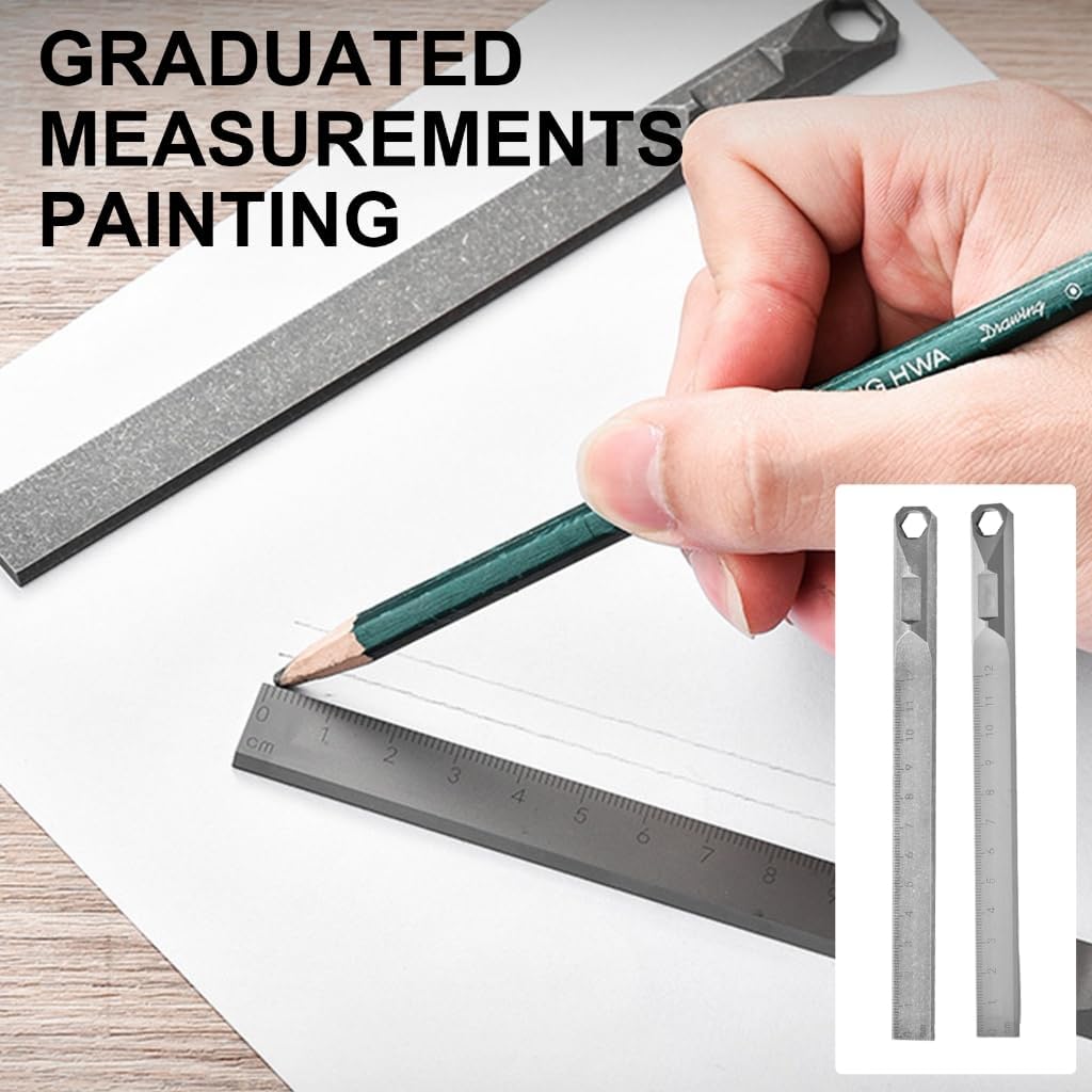 Straight Hanging Ruler Alloy Crowbars 8mm Hexagon Wrench Outdoor Hard Ruler Waist Hanging Pry Rod Tool