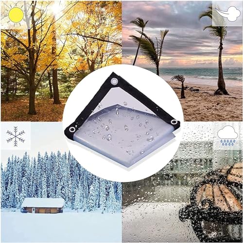 Rideaux en bâche transparente coupe-vent bâche de protection imperméable extérieure PE - 5
