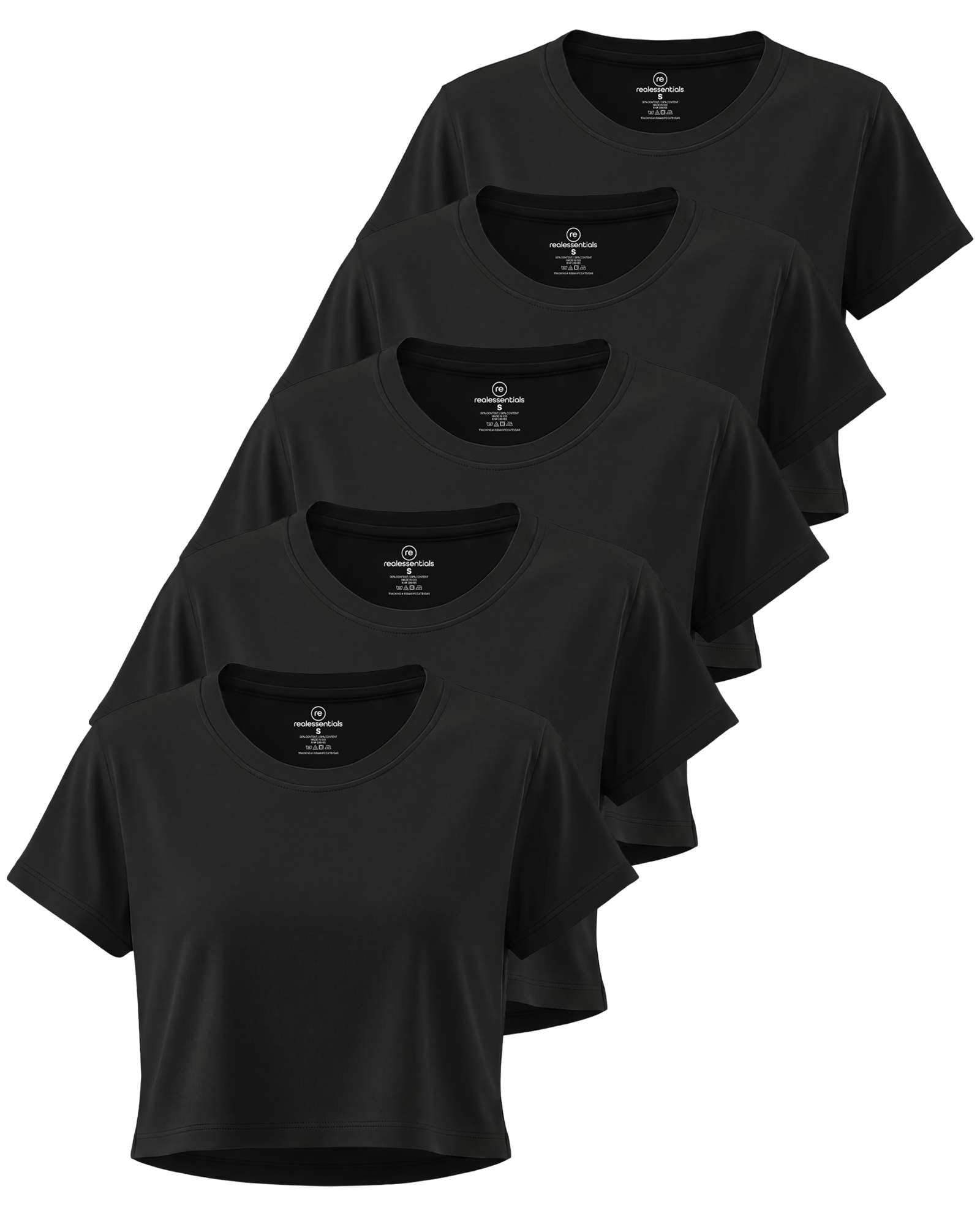 5 Pack Women's Dry Fit Crop Top Workout T Shirts Short Sleeve Athletic Gym