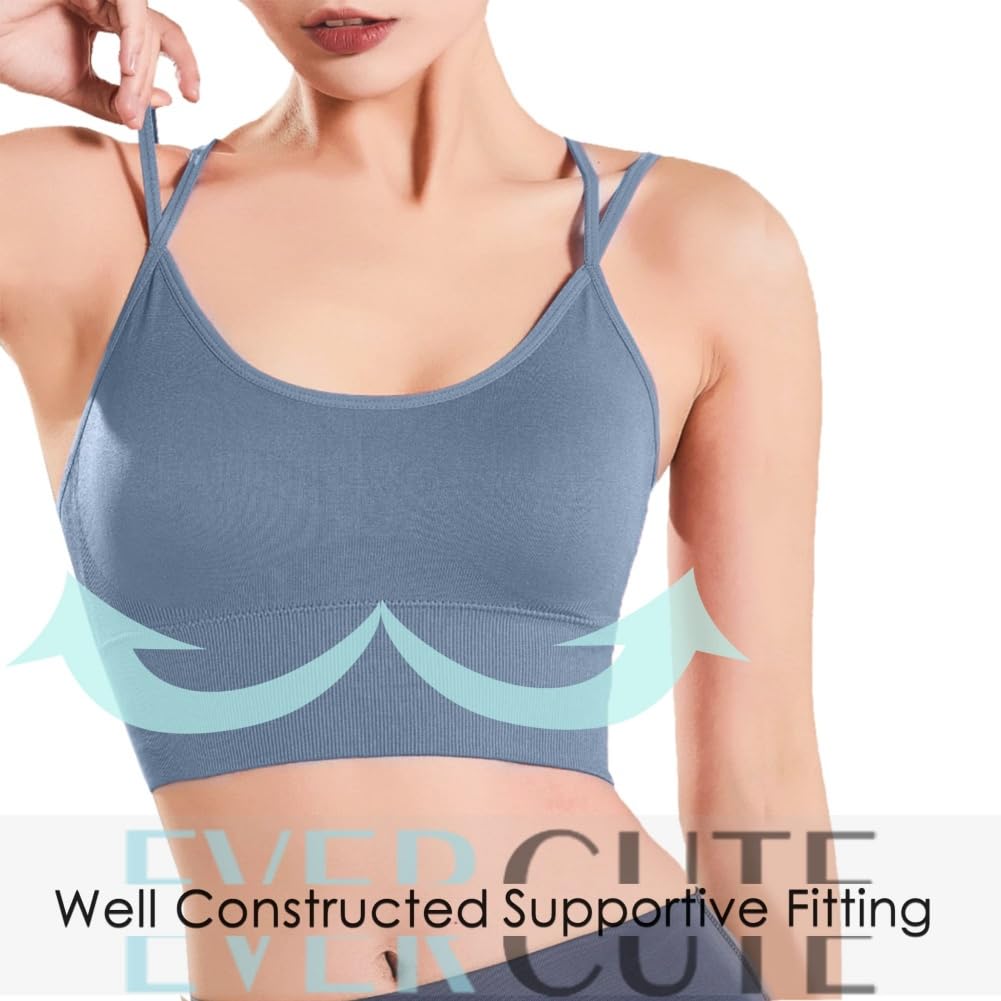 Sujetador deportivo con espalda cruzada para mujer con camisola acolchada, soporte medio, para fitness, ejercicio, ejercicio, bajo impacto