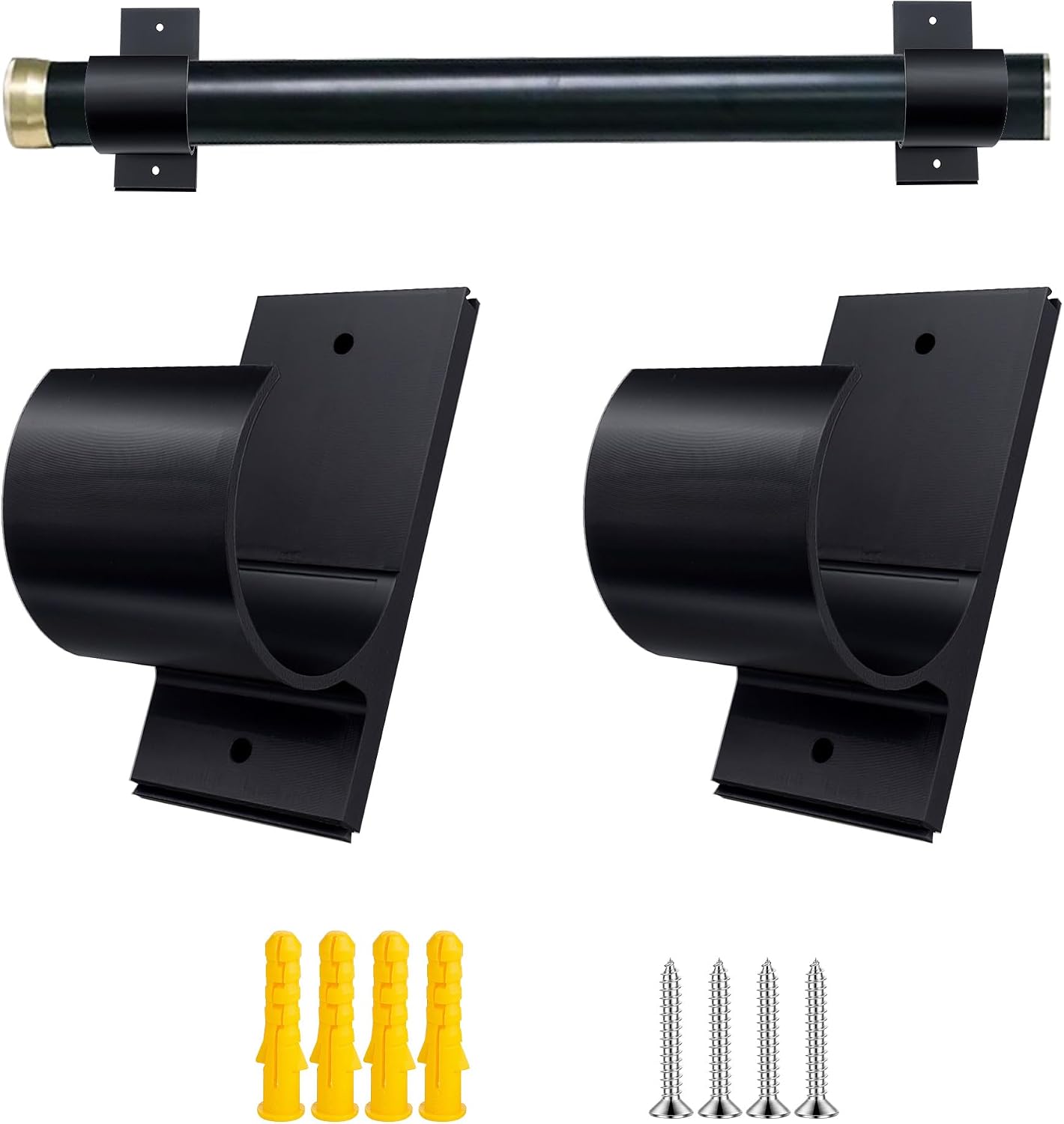 Rod Tube Rack, Fishing Rod Tube Holder for Garage Wall, Black | Fly Rod Storage Organizer for Home & Workshop, Space Saving Fishing Rod Holder, Holds Multiple Rod Tubes