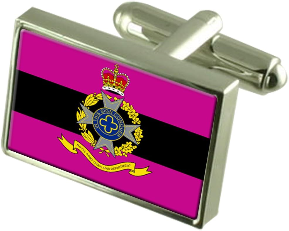 Army Chaplains Military England Sterling Silver Flag Cufflinks Engraved Box