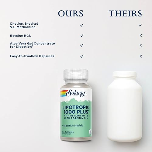 Miniatura 6 de SOLARAY Lipotropic 1000 Plus Cápsulas Vitaminas 100 Recuento