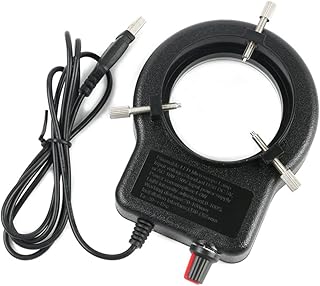 XuuSHA Kit de acessórios para microscópio, câmera de preparação de slides, microscópio industrial, fonte de luz, 48 lâmpadas de LED, anel de luz, acessórios de microscópio de brilho ajustável