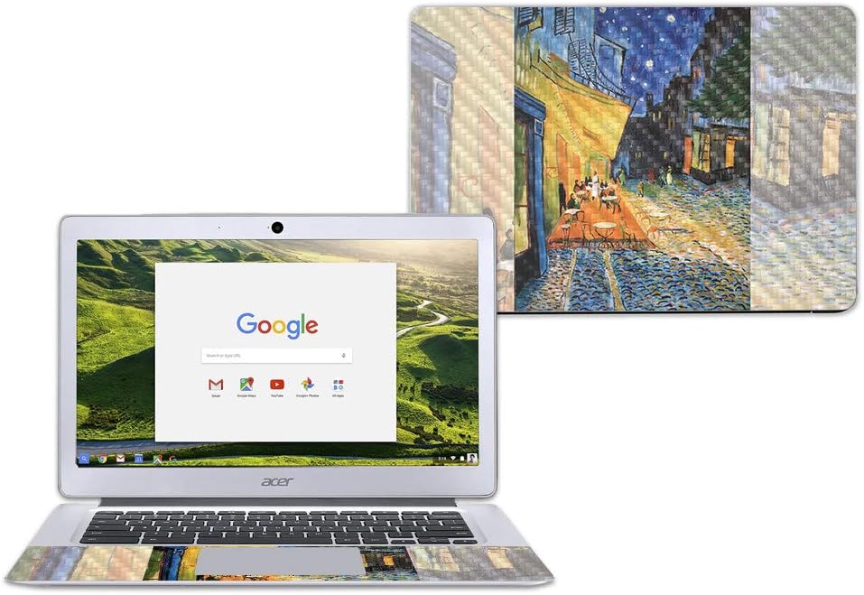 MightySkins Carbon Fiber Skin for Acer Chromebook 14" CB3-431 - Starry Night | Protective, Durable Textured Carbon Fiber Finish | Easy to Apply, Remove, and Change Styles | Made in The USA