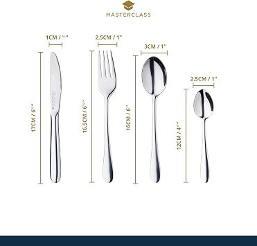 MasterClass KitchenCraft Children's Cutlery Set, Silver, 4-Piece