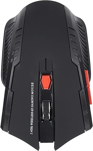 Miniatura 9 de Pomya Ratón de juego inalámbrico, mouse ergonómico para computadora, mouse óptico para computadora portátil, 2.4 GHz, 6 teclas, DPI ajustable, negro
