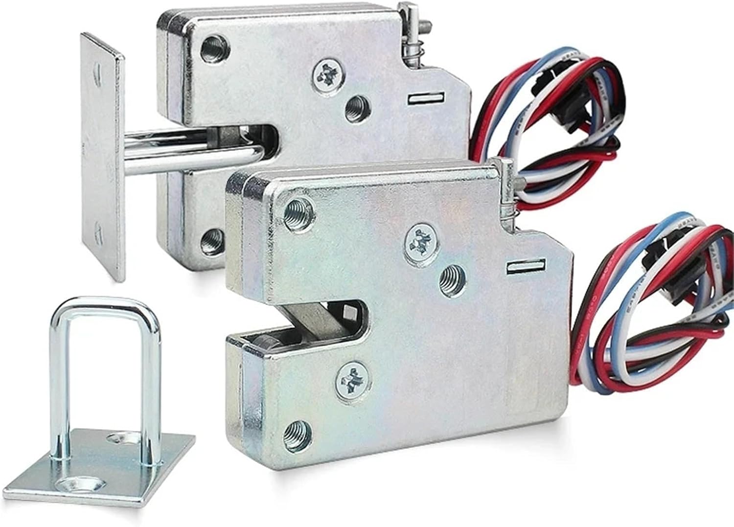 Electric Lock DC 5V/DC 12V/DC 24V Mini Small Size Solenoid Electromagnetic Electric Control Cabinet Drawer Lock 1Pcs(DC12V-4 Wires)