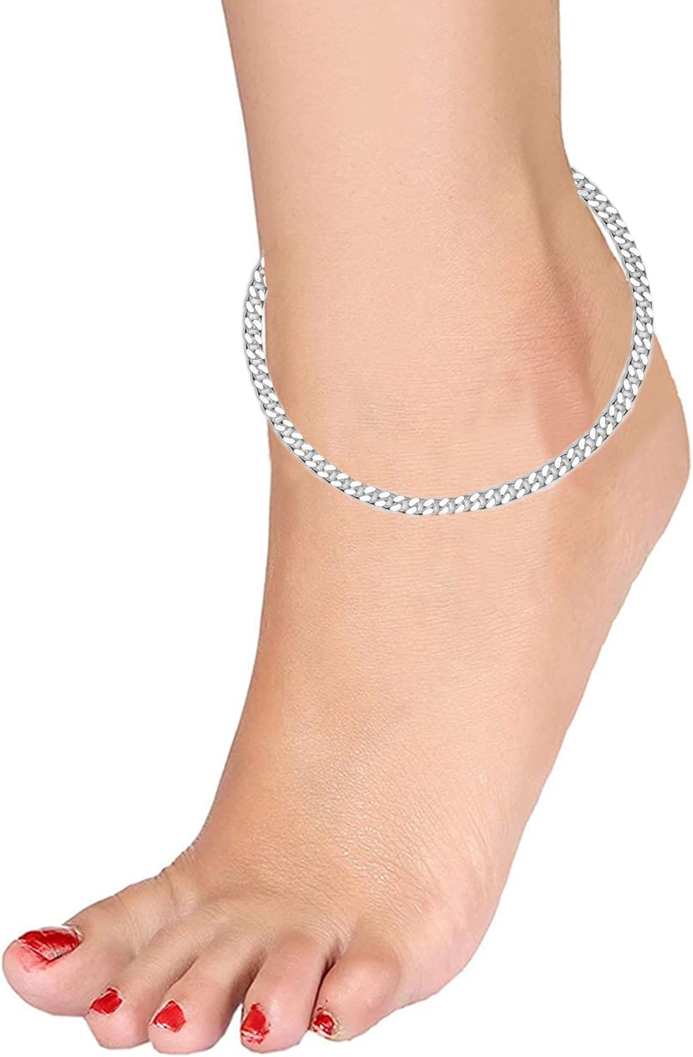 LeCalla 925 Sterling Silver Chain Anklets for Women Teen, Basic Chain Link Ankle Bracelets Anklets Beach Anklets, Summer Jewelry - Image 2