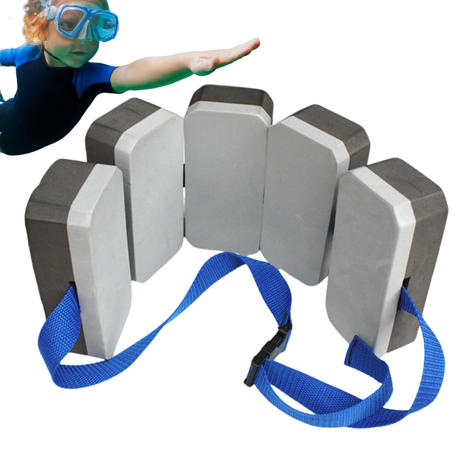 Cintura da nuoto per bambini, galleggiante di sicurezza per bambini, 7 x 4 x 15 cm, supporto regolabile per il galleggiamento, età 7-10 anni, ideale per piscina, lago, spiaggia, vacanze acquatiche