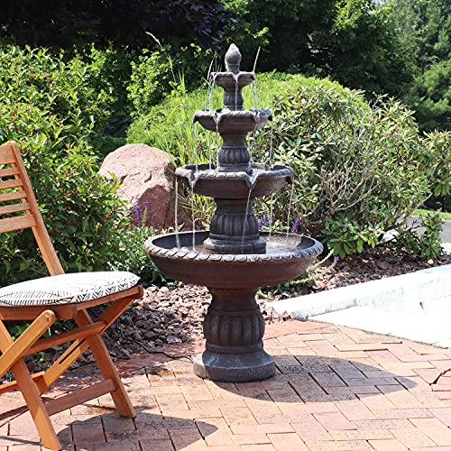 Sunnydaze 73644-FC Mediterranean 49-Inch 4-Tiered Outdoor Water Fountain thumb #3