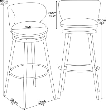 Rotating Bar Stool 1/2/3/4 Bar Set, Mid-Century Modern Velvet Bar Chairs Island Bar Stool for Kitchen Dining Room Blue Gold Frame,65cm
