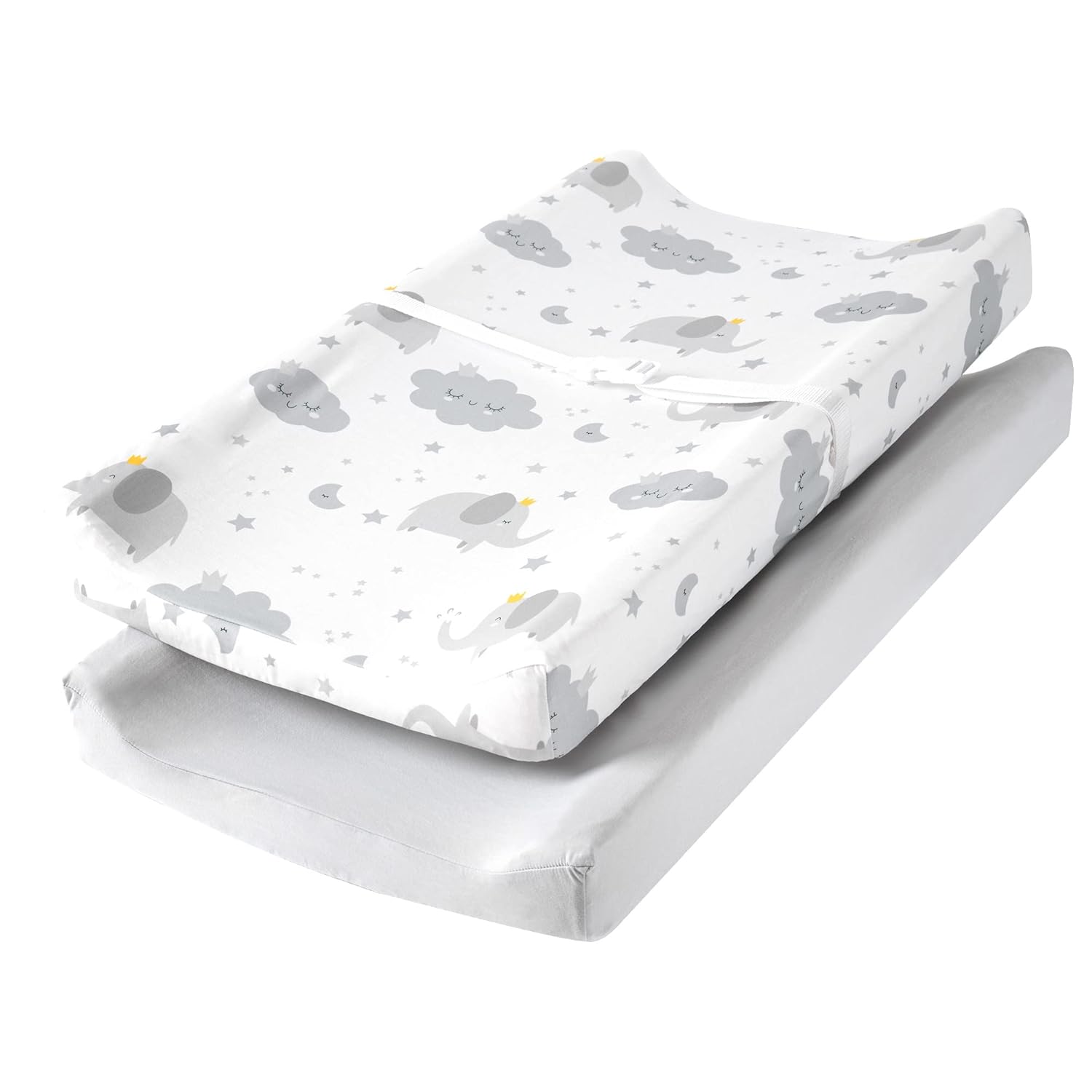TILLYOU Changing Pad Cover Set in Soft Jersey Material