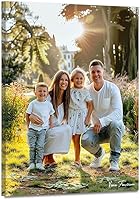 AMEMNY Custom Photo Canvas Prints - Personalized Framed 11x14 Wall Art for Pets, Family Gifts Mom Dad Women Men