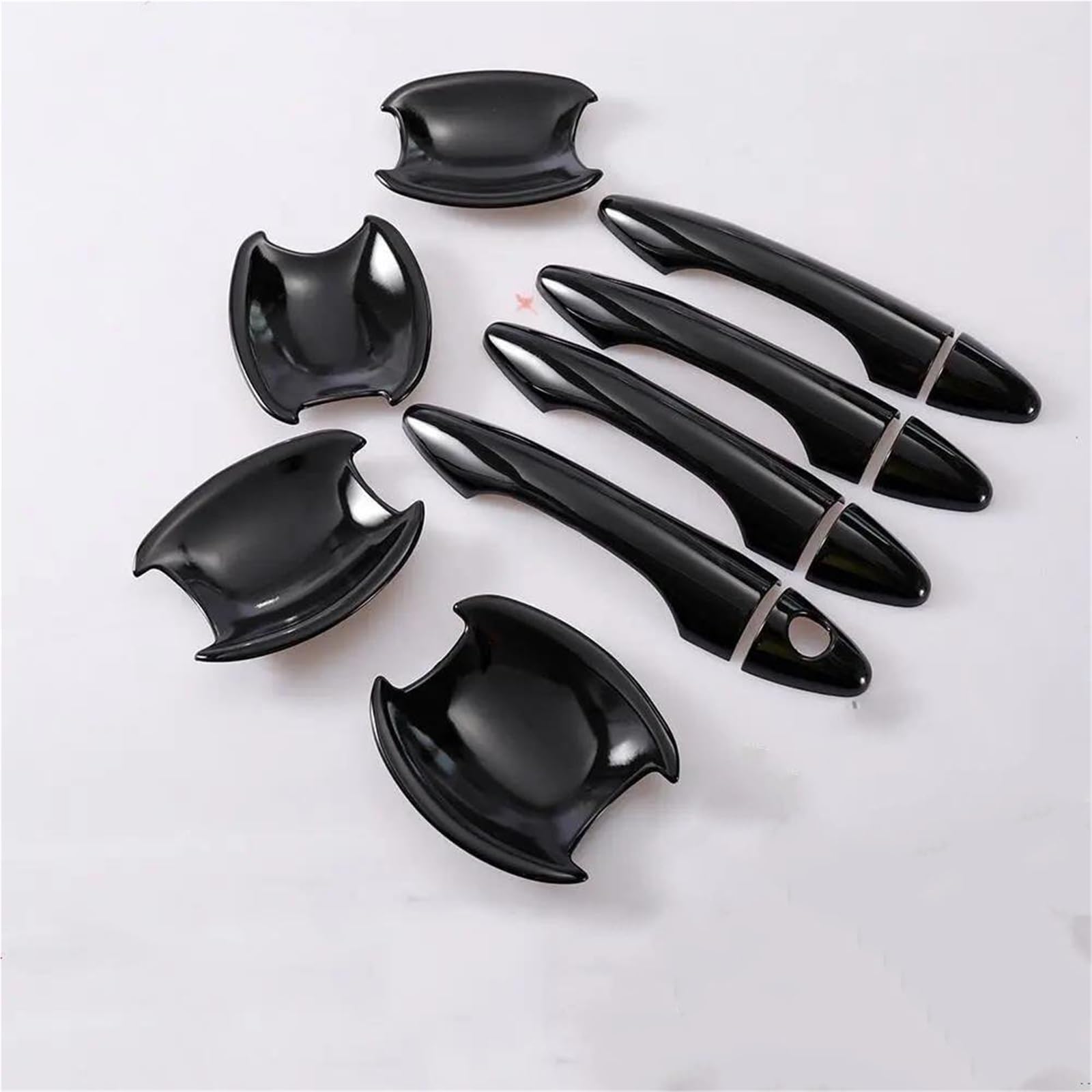 KJHOPY Car Parts Black Door Handle Cover Sticker Modification for Hyundai for Tucson IX35 2009-2014(Style 7)