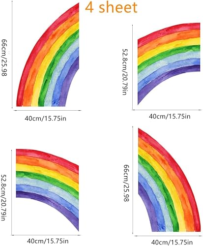Miniatura 6 de Calcomanías de arco iris para pared, calcomanías de pared de Escandinavia, removibles, despegar y pegar, sala de estar, dormitorio de niñas, jardín