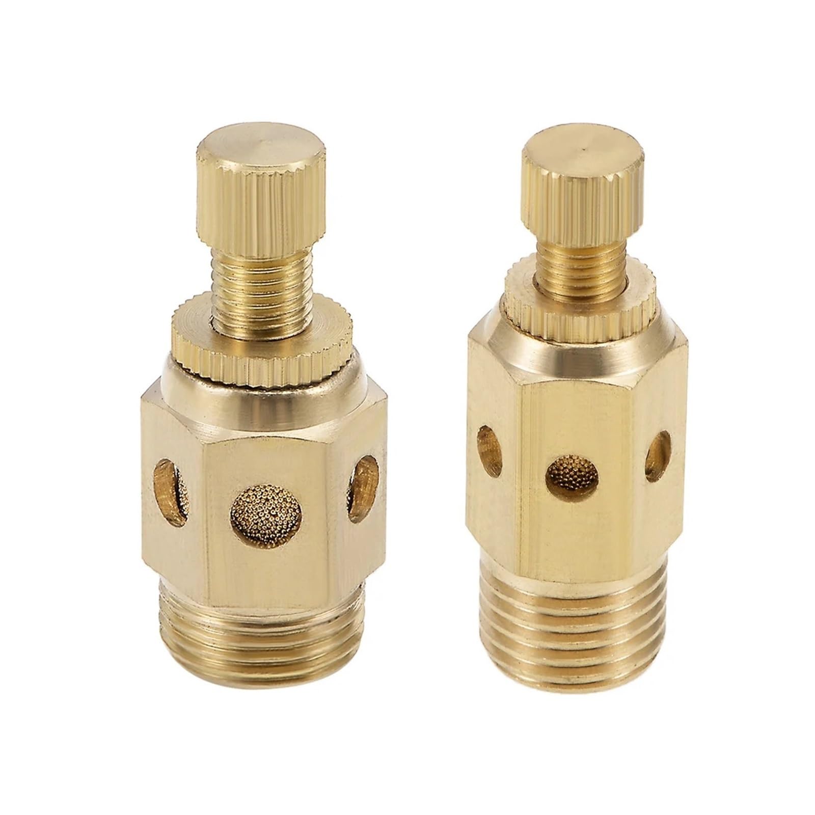 Silenziatori pneumatici in ottone Silenziatore aria di scarico con regolatore di flusso Valvola a farfalla silenziatrice Silenziatore pneumatico rapido in ottone 1/8 1/4(3l8,10PCS)