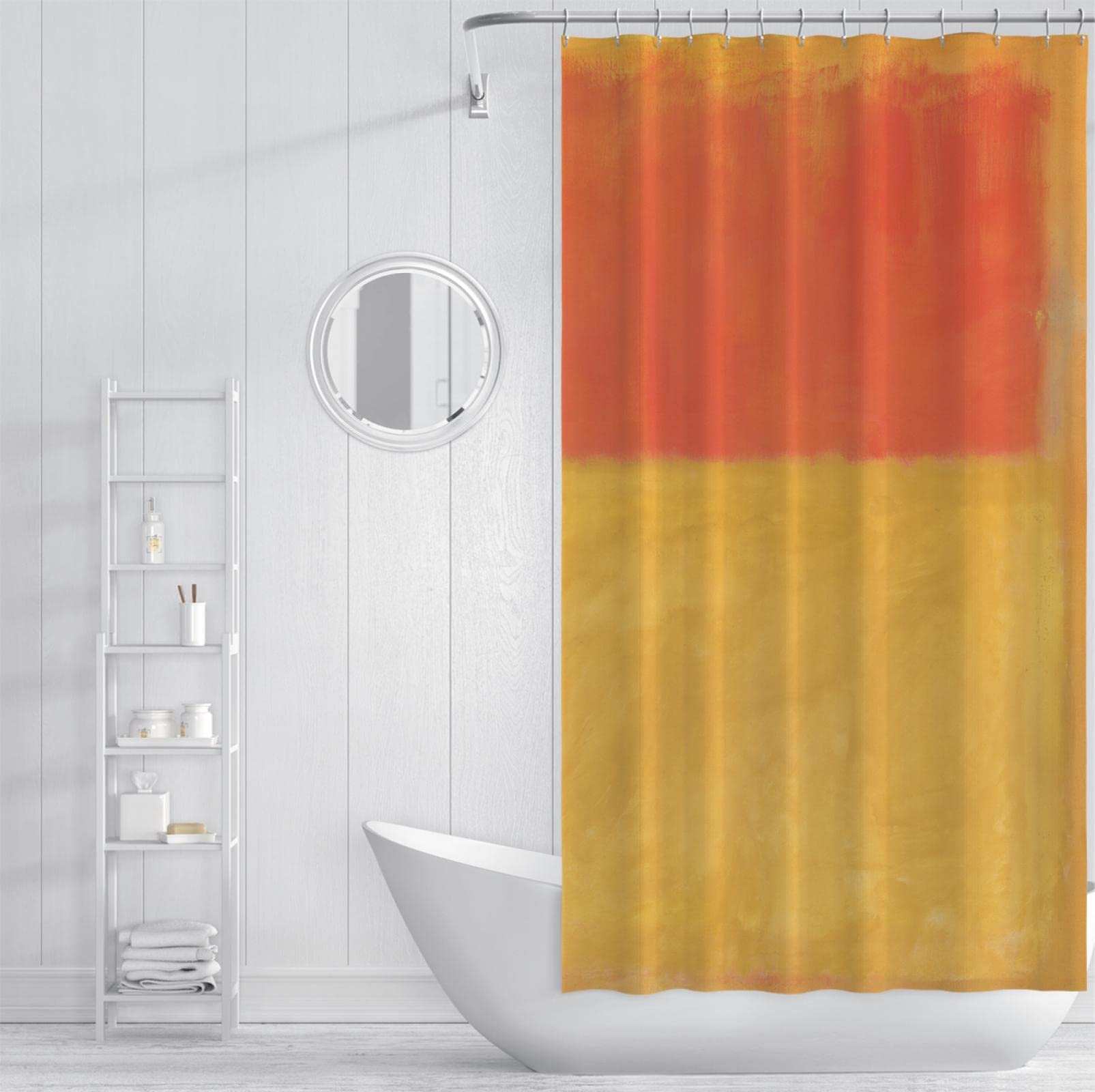 Cortina de ducha amarilla y naranja Mark Rothko Juegos de cortinas de ducha con ganchos Cortinas de baño de tela de poliéster impermeable de secado rápido 200x200 cm