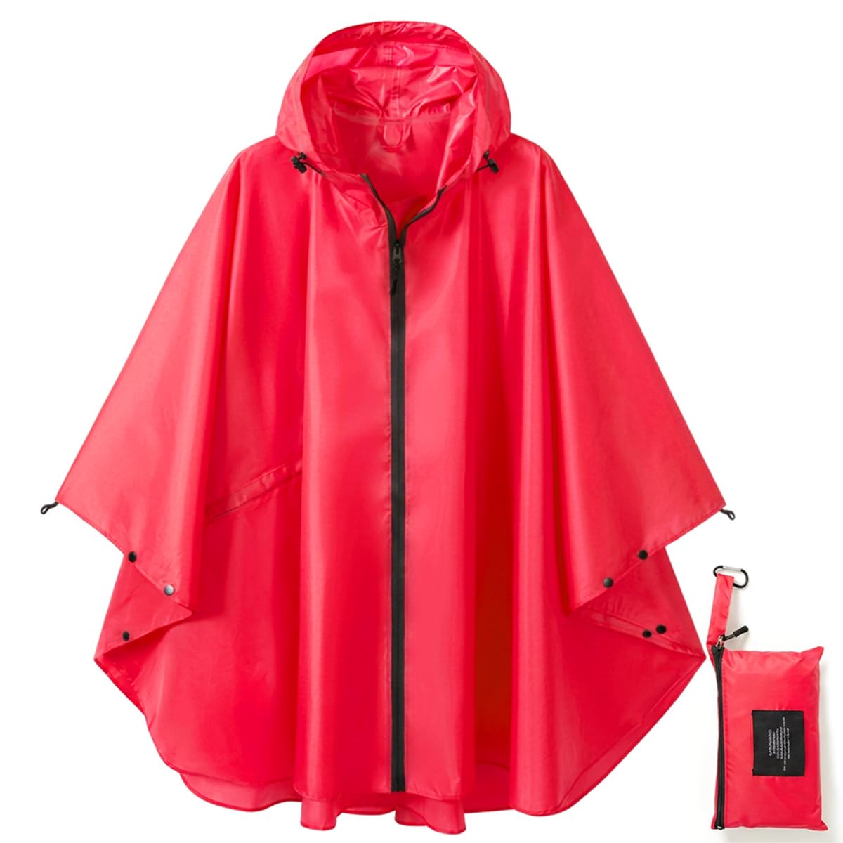 Rain Poncho Jacket Coat Hooded Zipper Style for Women/Men/Adult with Pocket