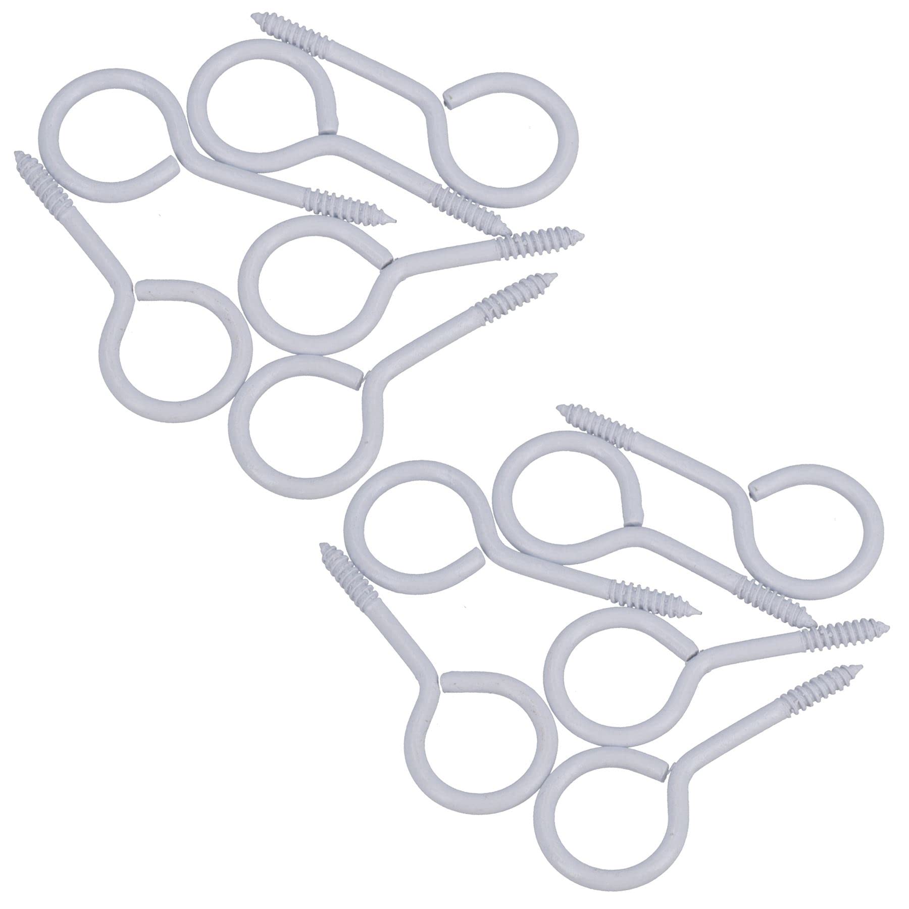 Screw Eye Hooks Fasteners Picture Curtain Hanger 18mm Hook 60mm Length 12pc