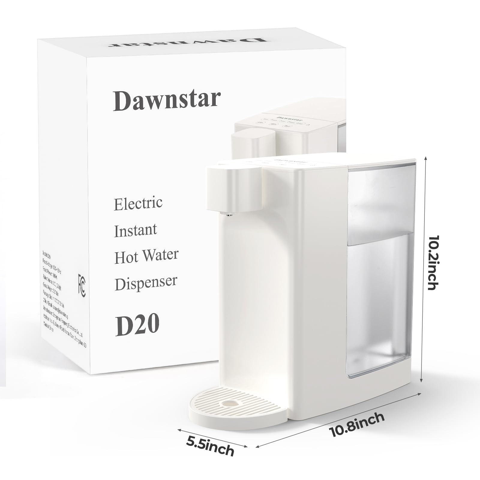 Hervidores eléctricos, dispensador instantáneo de agua caliente D20 para hervir y dispensar rápidamente, 3 temperaturas ajustables y 5 volumen de agua, capacidad de tanque de agua extraíble 7