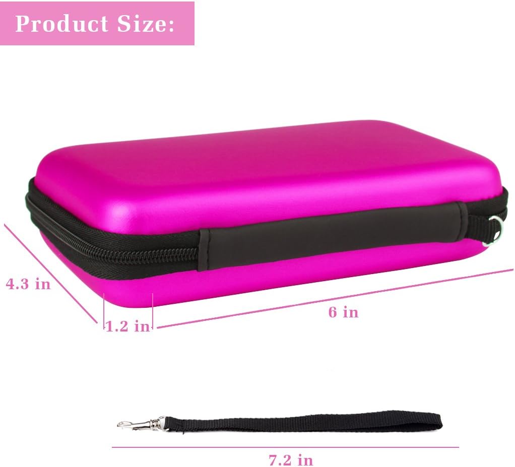 Replacement 3dsxl Case 3ds Case with 8 Game Holders,Hard Protective Carrying Case for Nintendo New 3DS XL,New 3DS, 3DS XL,(Pink) (NOT for Nintendo Switch and Nintendo 2DS)