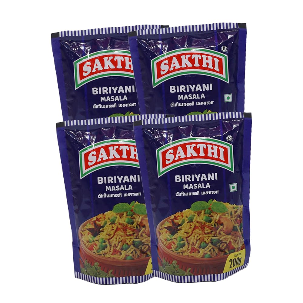 Sakthi Biriyani Masala | Blended Spices Masala | Masala Powder | Aromatic Spices & Herbs| Indian origin | 200g (Pack of 4)