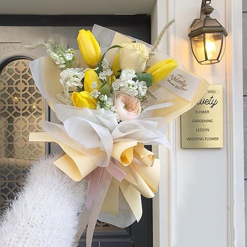 Miniatura 3 de BBJ WRAPS Papel de Envolver Flores de Tissue Dibujado a Mano Coreano No Tejido Impermeable Envolturas Florales de Ramo para Empaque de Floristería