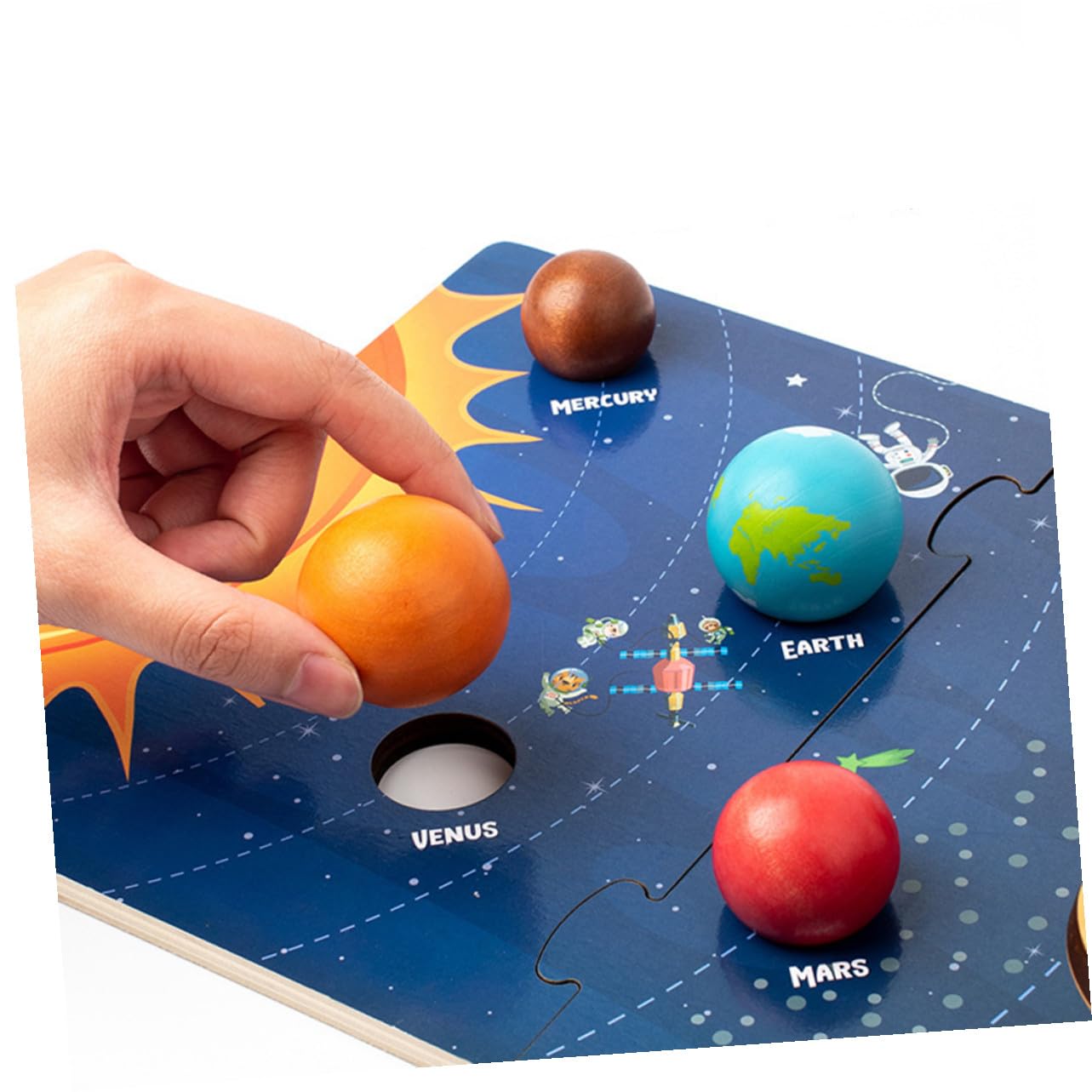 Rompecabezas de Planetas Montessori de Madera 1 Juego para Niños