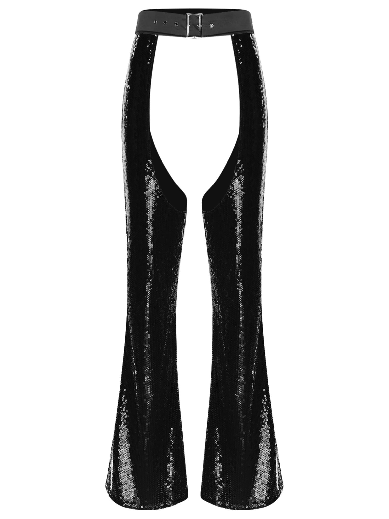 Womens 70s Western Cowgirl Bell Bottoms Chaps Y2k Flared Pants Disco Outfit Party Clubwear