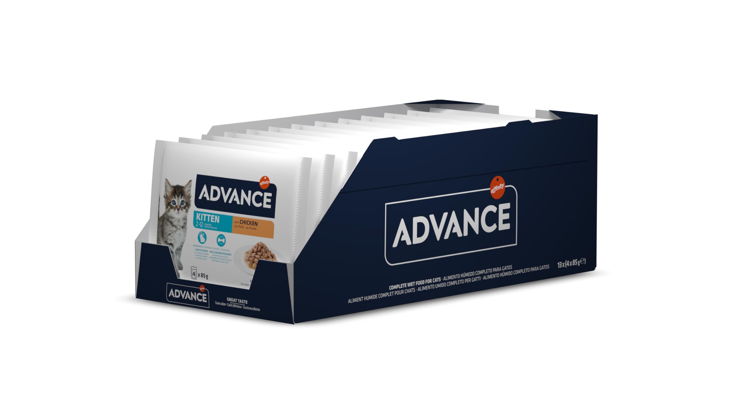 Advance Mokra karma dla kociąt z kurczakiem 13 opakowań 4x85g