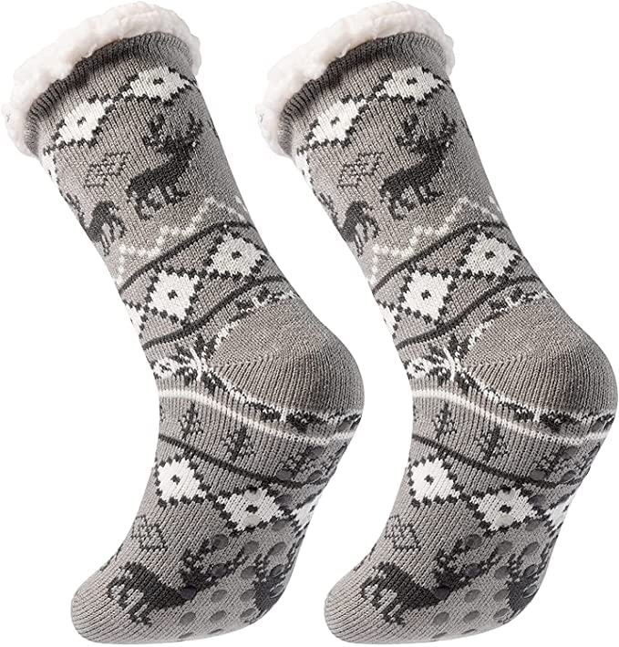 Buy JMP Women Men Sherpa Lining Fuzzy Slipper Socks, Winter Crochet