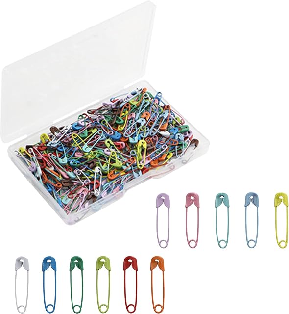 150 PCS Metal Safety Pins, Small Craft Safety Pins, Safety Pins for Clothes, Needlework Badge Pins, Mini Safety Pins 19mm Set for Sewing DIY Crafts Art Craft Sewing and Jewelry Making (Multi)