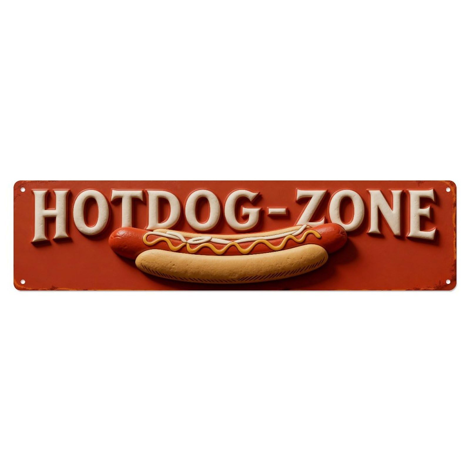 Hotdog Zone Logo Design Pattern Metal Tin Sign Plaque