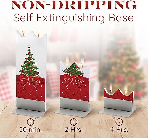 Miniatura 5 de FLATYZ Vela de Navidad hecha a mano, sin perfume, resistente al goteo y sin humo, vela de 2 mechas para decoración del hogar y la habitación, velas
