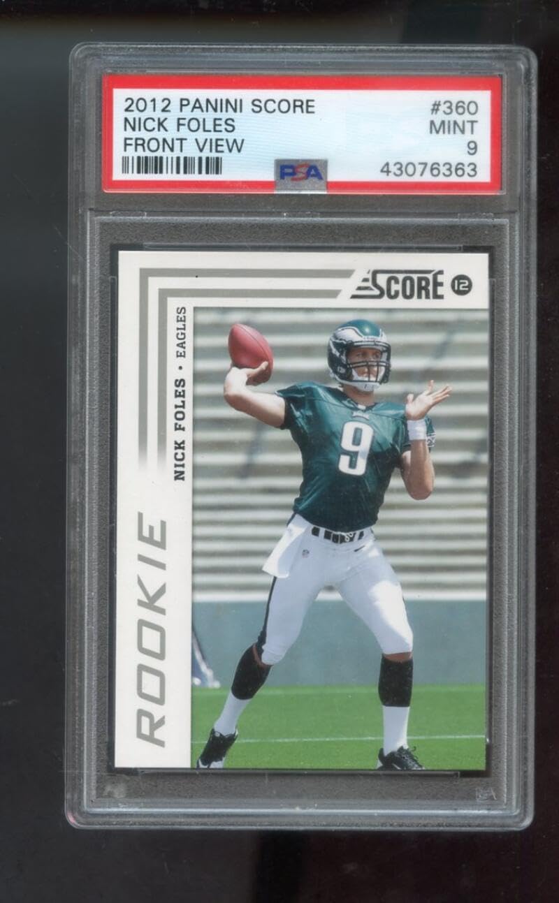 2012 Panini Score #360 Nick Foles ROOKIE RC PSA 9 Graded Football Card NFL Philadelphia Eagles Front View