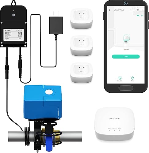 YoLink Kit inteligente de sistema de protección contra fugas de agua robot de válvula Bulldog controlador inteligente de válvula 2 3 sensores de