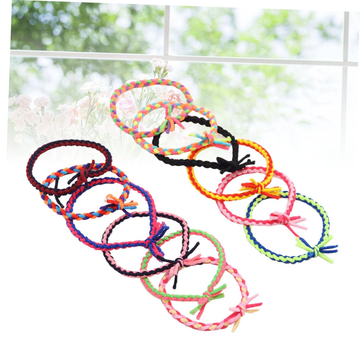 Beaupretty 200piezas Lazos De Cabello Elásticos Multicolores De Anillos Para Cabello Ajustables Accesorios Sencillos Para Mujeres y Niñas Para Uso Diario y Ocasiones Especiales