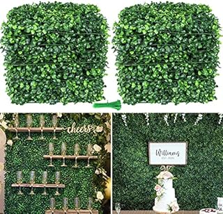 Grass Wall Panels, 10 PCS 10x10 Artificial Boxwood Topiary Hedge Grass Backdrop Greenery Wall UV Protected Privacy Fence Screen, Outdoor Indoor Green Wall Decor for Garden Wedding (10x10)