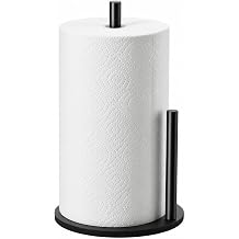 Paper Towel Holder Countertop, Weighted Base Stainless Steel, Black