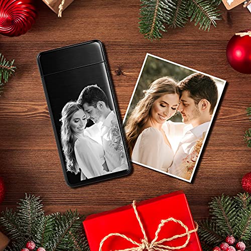 Encendedor eléctrico personalizado con foto recargable negro miniatura 5
