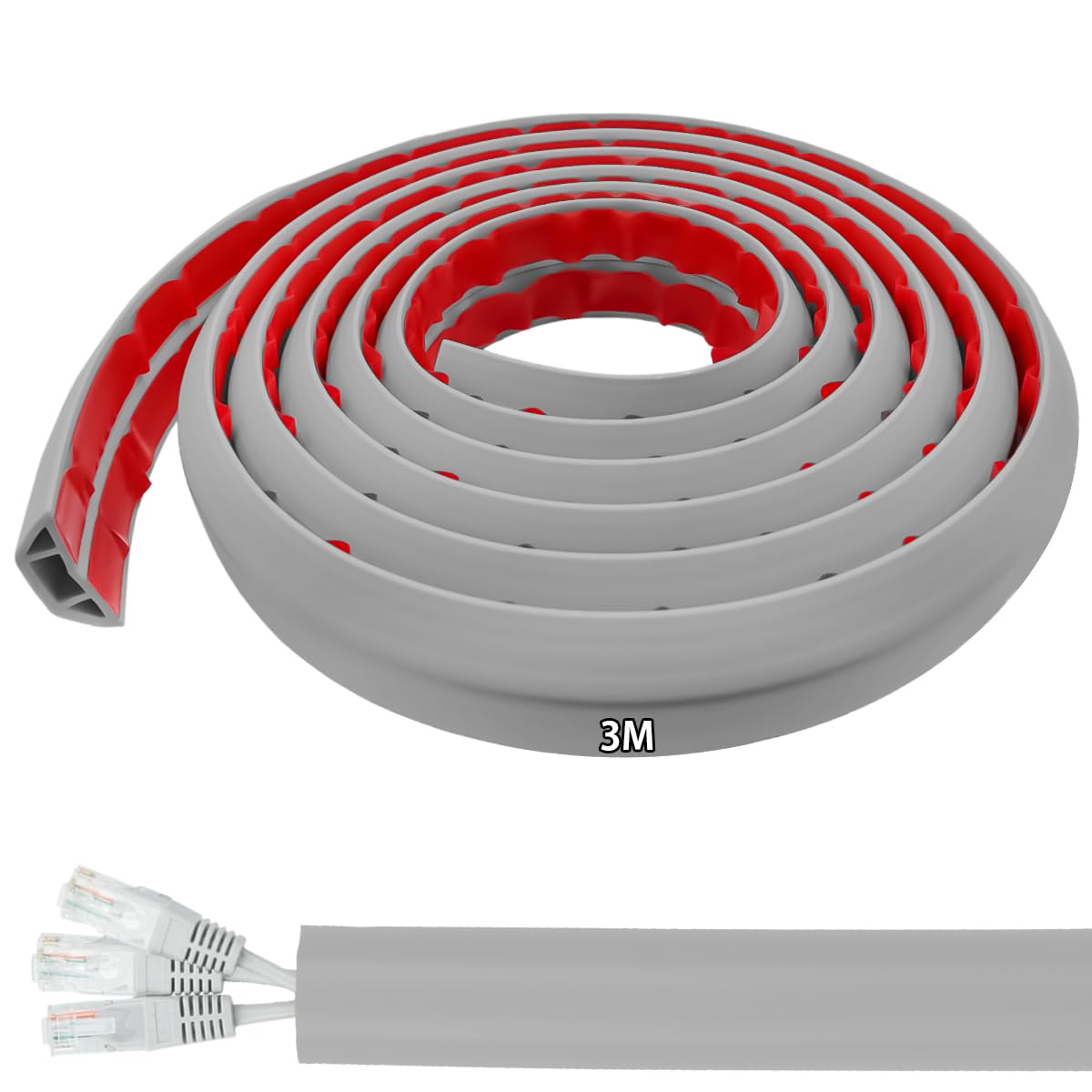 Canaletas para Cables Adhesivas, Madera Pasacables Suelo Goma, Canaleta Cables, para Uso en Oficinas, Escuela, Almacén, Conciertos, Etc, para Proteger Los Cables Evitar Riesgos deTropiezo — view 15