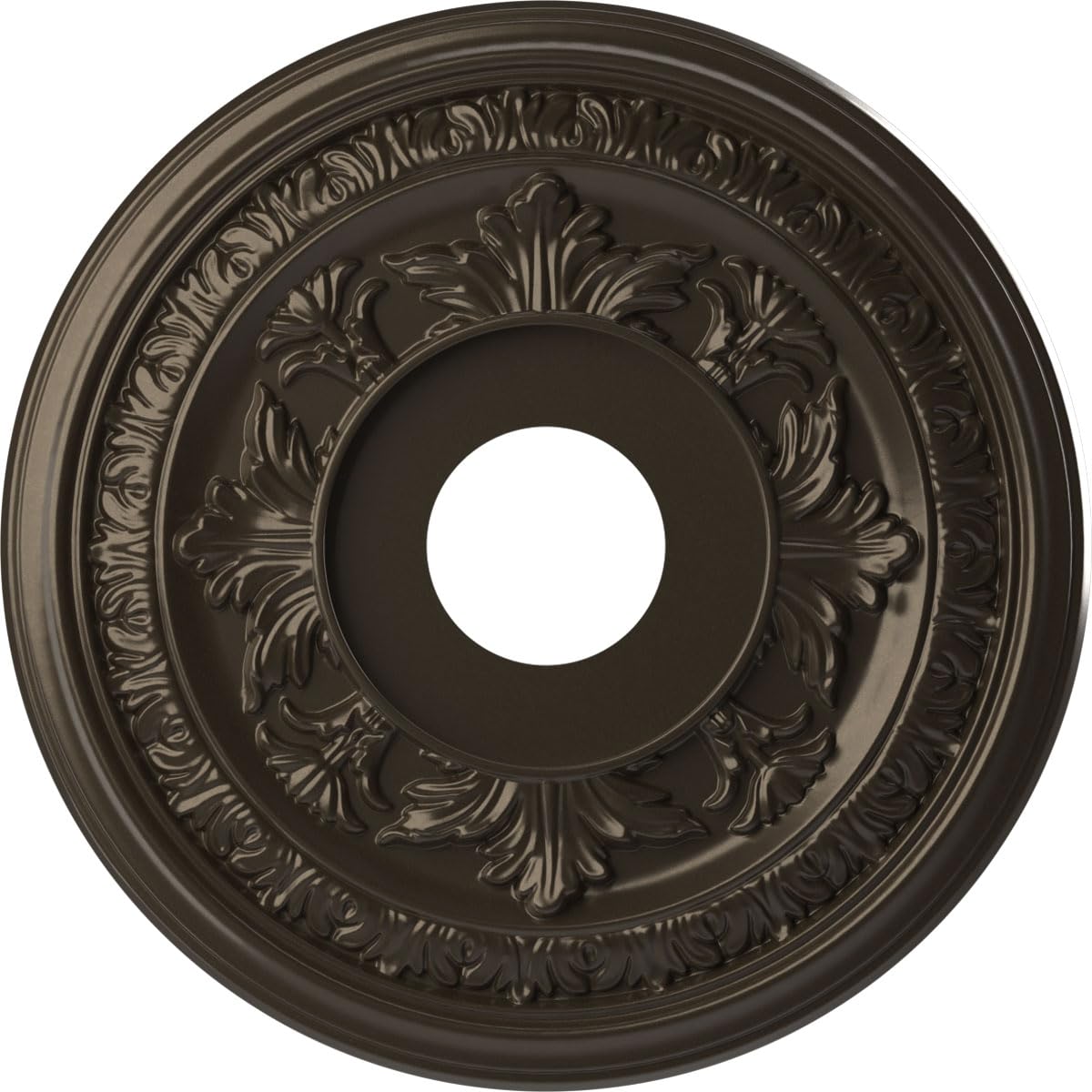 16"OD x 3 1/2"ID x 1"P Baltimore Thermoformed PVC Ceiling Medallion (Fits Canopies up to 6 1/2"), Metallic Dark Bronze
